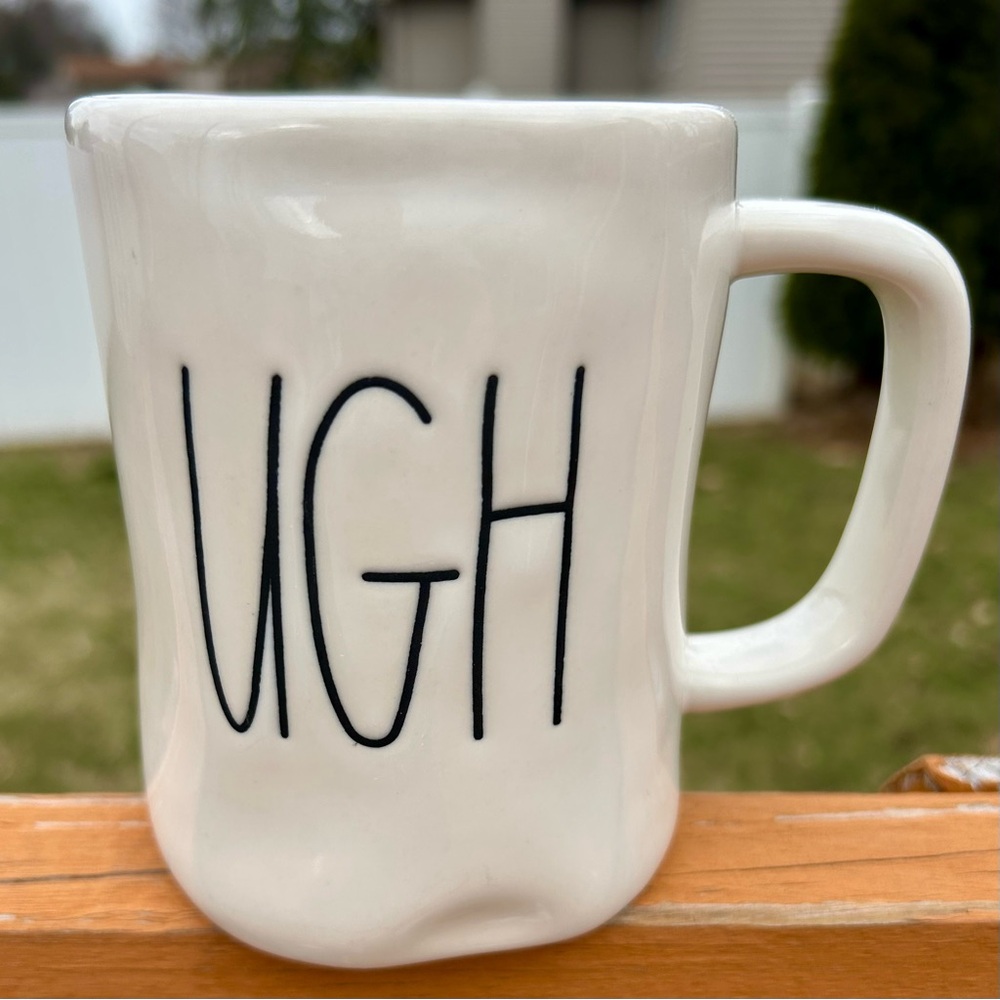 White Rae Dunn Ceramic Mug